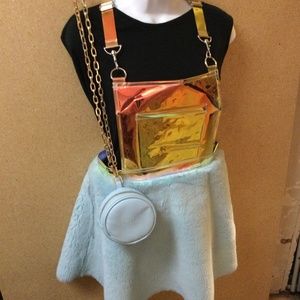 Dolls kill/Club Exx overall faux fur dress